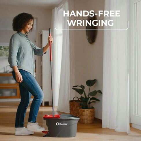 O-Cedar System Easy Wring Spin Mop & Bucket with 3 Extra Refills with Citrus and Lavender Pacs (Variety Pack) in Saudi Arabia