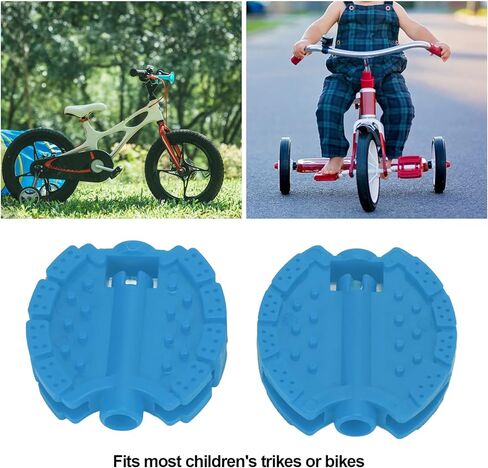 2 PCS Kids Bike Pedals, Tricycle Stroller, Pedal Kit, Plastic Foot Pedal Accessories, for Toddler, Blue, 7 x 6.6 x 1.6 CM in Kuwait