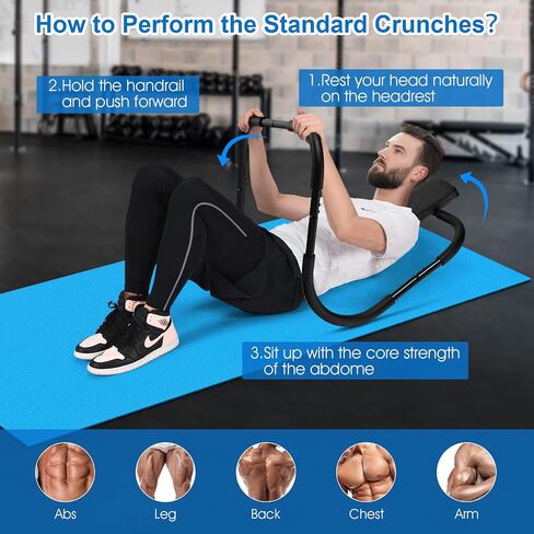 Goplus AB Fitness Crunch ، تمرينات تمارين ماكينة البطن المحمولة للقوة الأساسية ، التدريب على العضلات ، الجلوس مدرب AB للمنزل ، المكتب ، صالة الألعاب الرياضية in Kuwait