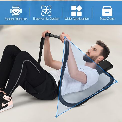 Goplus AB Fitness Crunch ، تمرينات تمارين ماكينة البطن المحمولة للقوة الأساسية ، التدريب على العضلات ، الجلوس مدرب AB للمنزل ، المكتب ، صالة الألعاب الرياضية in Kuwait