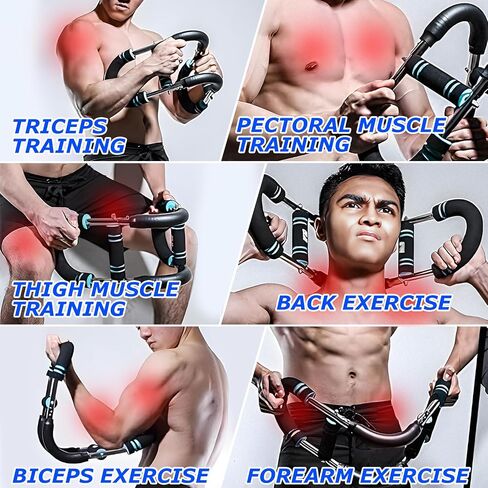 Twister Arm Trainer ، معدات تجريب الصدر القابلة للتعديل من 60 إلى 100 رطل ، بار محمولة طاقة ، تصميم قابل للفصل ، مدرب ذراع للرجال ، مدرب الصدر للرجال ، تدريب العضلات في الكتف ، اللياقة في أي مكان in Saudi Arabia