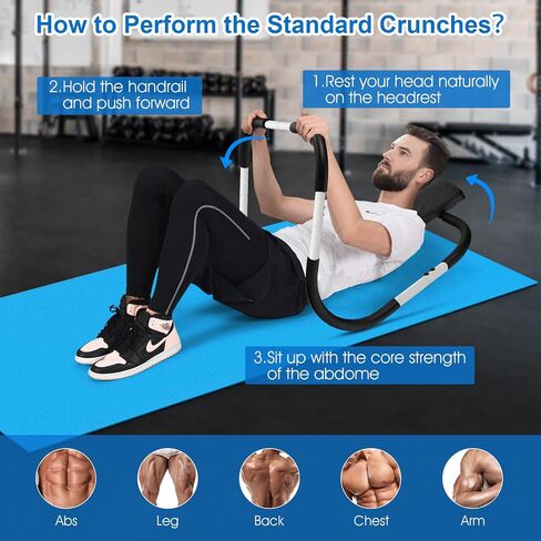 Goplus AB Fitness Crunch ، تمرينات تمارين ماكينة البطن المحمولة للقوة الأساسية ، التدريب على العضلات ، الجلوس مدرب AB للمنزل ، المكتب ، صالة الألعاب الرياضية in Kuwait