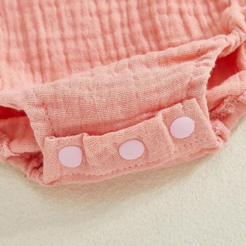 Newborn Baby Girl Smocked Bubble Romper Cute Boho Summer Clothes Ruffle Sleeveless Crochet Flower Vintage Bodysuit in Saudi Arabia