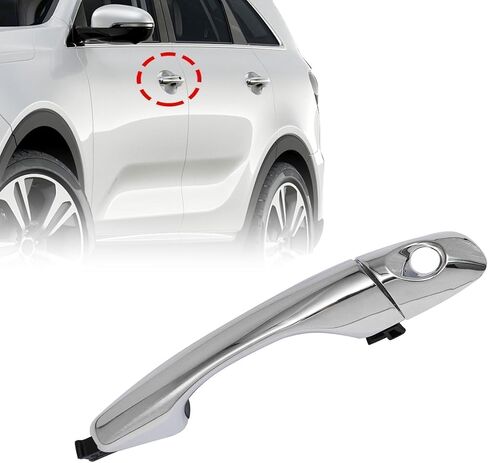 Priprilod الخلفي جانب السائق Chrome خارج مقبض الباب متوافق مع Kia Sorento 2016 2017 2018 2019 2020# 82651-C5010 83652-C5010 in Kuwait
