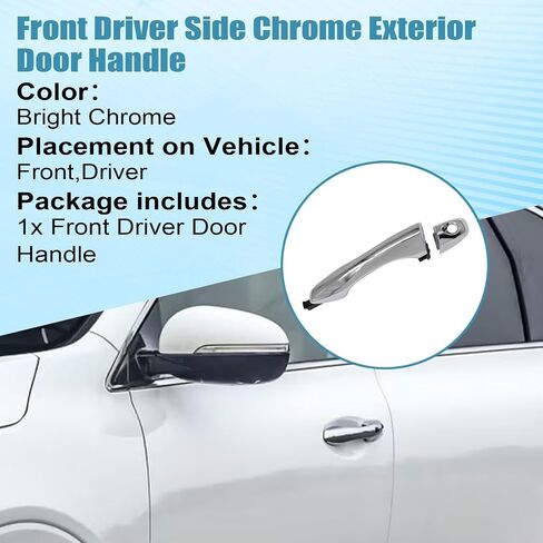 Priprilod الخلفي جانب السائق Chrome خارج مقبض الباب متوافق مع Kia Sorento 2016 2017 2018 2019 2020# 82651-C5010 83652-C5010 in Kuwait