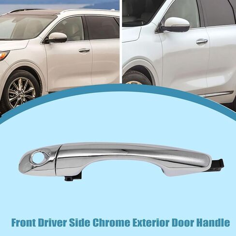 Priprilod الخلفي جانب السائق Chrome خارج مقبض الباب متوافق مع Kia Sorento 2016 2017 2018 2019 2020# 82651-C5010 83652-C5010 in Kuwait