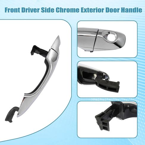 Priprilod الخلفي جانب السائق Chrome خارج مقبض الباب متوافق مع Kia Sorento 2016 2017 2018 2019 2020# 82651-C5010 83652-C5010 in Kuwait