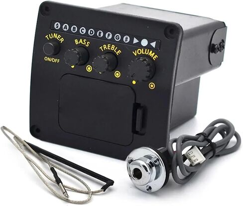 مضغوط الغيتار الأسود الصغير EQ preamp - نظام معادل بيزو خفيف الوزن للأدوات الصوتية in Kuwait