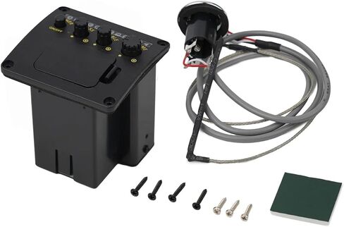 مضغوط الغيتار الأسود الصغير EQ preamp - نظام معادل بيزو خفيف الوزن للأدوات الصوتية in Kuwait