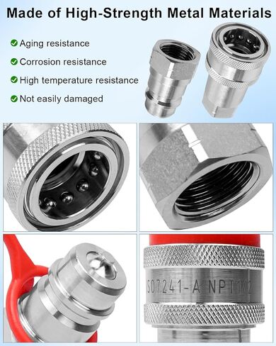 1/2" Ag Hydraulic Quick Connect Tractor Coupler Fit for Parker 6000 Series Faster ANV Series AEROQUIP 5600 Series Hansen HA15000 Series, ISO 7241-A Hydraulic Couplers in Saudi Arabia