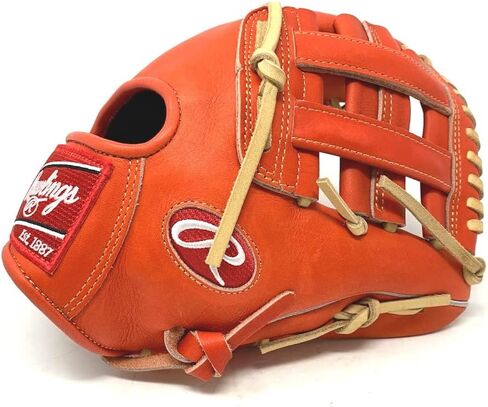 Rawlings | Heart of The Hide Baseball Glove | Red-Orange |Standard Fit Models | Sizes 11.5" - 12.75" | Multiple Styles (Red-Orange | H Web, 11.5" | Infield, Right Hand Throw) in Kuwait