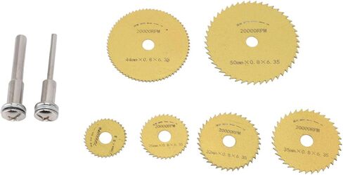 High Speed Steel Cutting Disc Set Premium Durable HSS Saw Blades for Wood Metal Steel Cutting 6 Sizes Included 8Pcs Kit with Connectors in Saudi Arabia