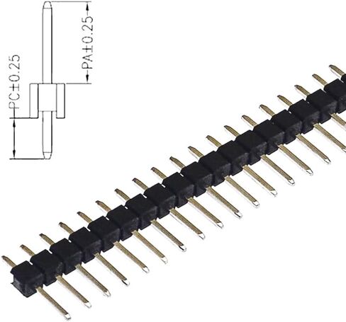 40 Pin Header - 2.54mm Single Row Male Header Connector for Arduino, Breadboard, PCB Connectors (Straight, 12) in Saudi Arabia