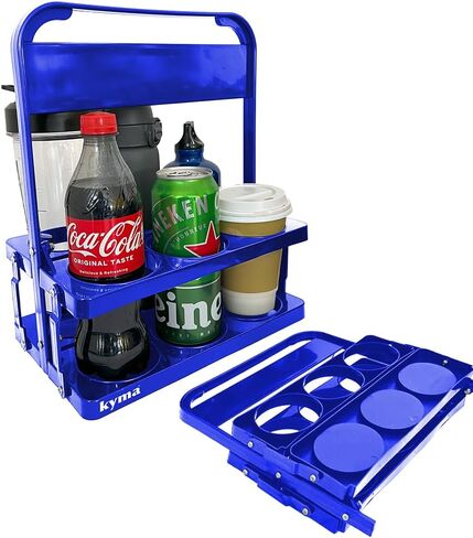 6 Bottle Drink Carrier – Compact Cup Holder Caddy for Coffee, Office & Daily Use – Fits 16–24 oz Bottles and Small Cups (2 Pack, Black) in Saudi Arabia