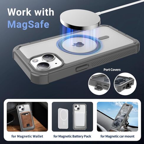 for iPhone 15 Pro case, [Compatible with MagSafe][Military Grade Drop Protection][Heavy Duty Protection][Non-Slip][Shockproof] with 2-Layer Durable Bumper Phone Case 6.1''-Rose in Saudi Arabia