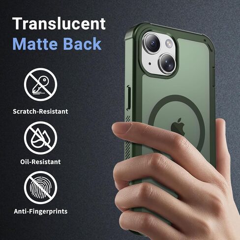 for iPhone 15 Pro case, [Compatible with MagSafe][Military Grade Drop Protection][Heavy Duty Protection][Non-Slip][Shockproof] with 2-Layer Durable Bumper Phone Case 6.1''-Rose in Saudi Arabia