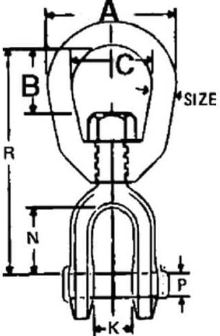 5043610 5/16 Inch Galvanized Jaw to Eye for Boats 6,250 lbs Breaking Strength 50-43610 in Saudi Arabia