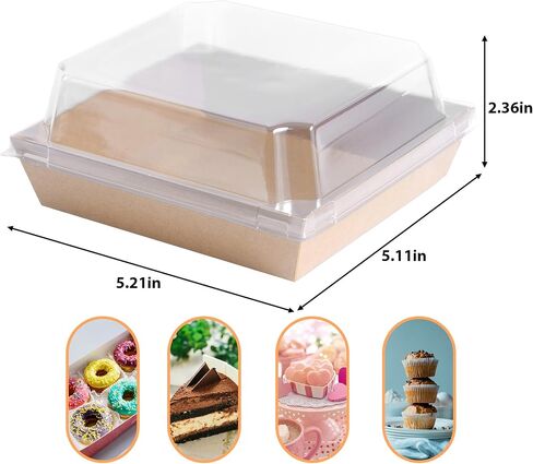 Charcuterie Boxes with Clear Lids (50 Pack),Mini Charcuterie Containers,To Go Paper Small Charcuterie Boxe,Disposable Food Box Container - Pastry,Cookie,Sandwich, Cake,Dessert,Snack in Saudi Arabia