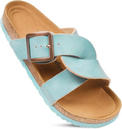 AEROTHOTIC Cork Recovery Slides for Women Adjustable Straps Cross Sandals in Saudi Arabia