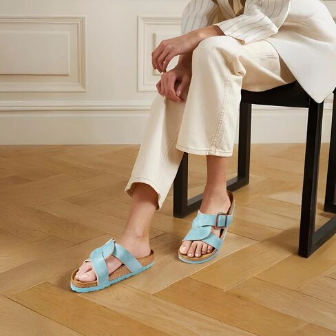 AEROTHOTIC Cork Recovery Slides for Women Adjustable Straps Cross Sandals in Saudi Arabia