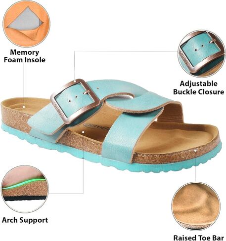 AEROTHOTIC Cork Recovery Slides for Women Adjustable Straps Cross Sandals in Saudi Arabia