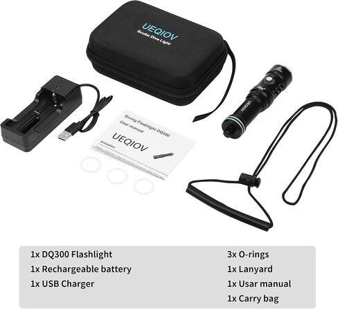 Diving Light is Suitable for Outdoor Scuba Diving, 4000lm Bright Diving Flashlight, 4 Modes of Underwater Lights, IPX8 Waterproof Flashlight in Saudi Arabia