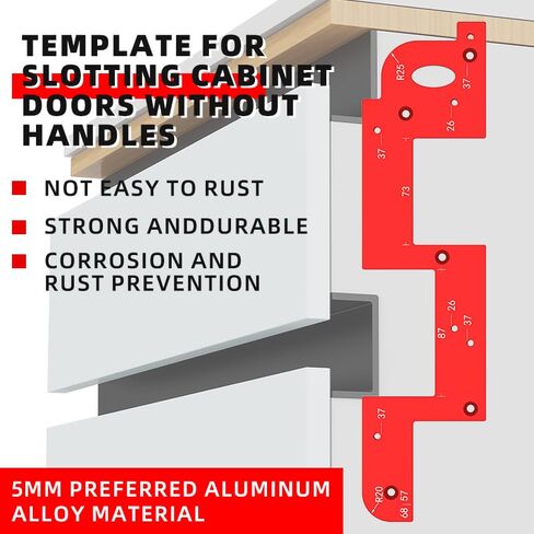U-Shaped Groove Aluminum Alloy Thickened Slotting Mold for Cabinet and Wardrobe Without Handles in Carpentry in Saudi Arabia