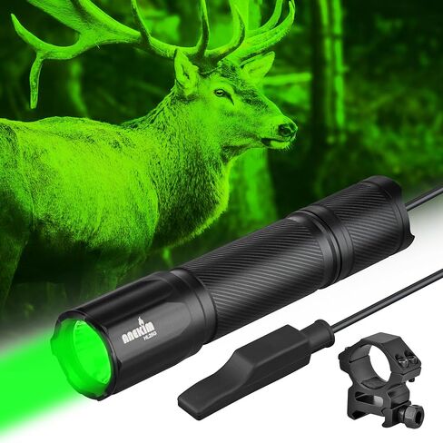 HL25 Green Hunting Flashlight Kit - 1300 Lumen High Lumen Tactical Predator Light Hunting for Hog Coyote Night Hunt Tactical Green Green in Kuwait