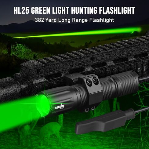 HL25 Green Hunting Flashlight Kit - 1300 Lumen High Lumen Tactical Predator Light Hunting for Hog Coyote Night Hunt Tactical Green Green in Kuwait