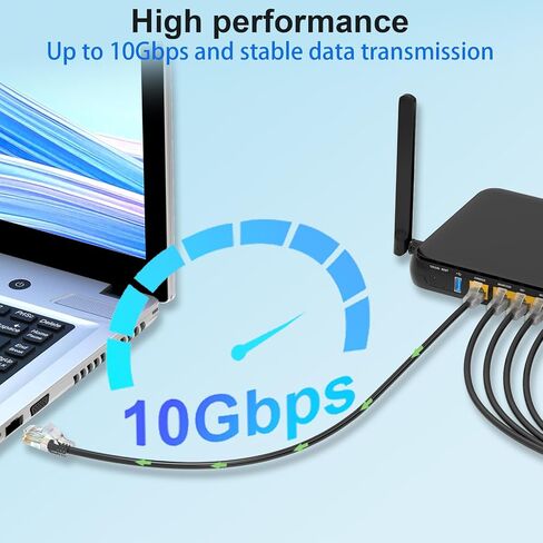 Cat6a ethernet Cable 100 ft, Slim Cat 6 ethernet Cable 10Gbps 550Mhz, UTP Pure Copper Ethernet Cable Cat 6, Flexible cat 6 Cable for Network Devices Setup, Black in Saudi Arabia