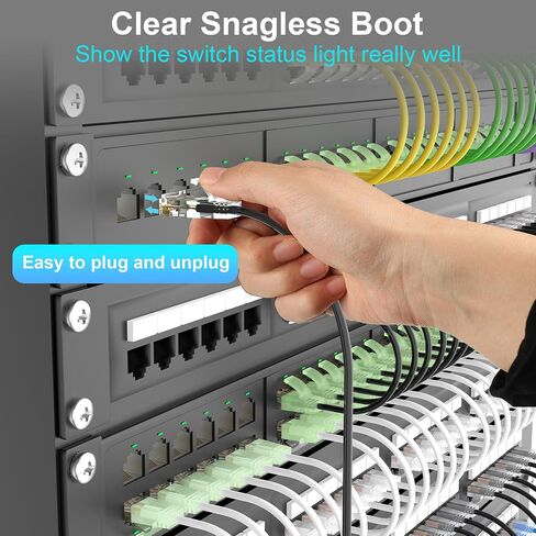 Cat6a ethernet Cable 100 ft, Slim Cat 6 ethernet Cable 10Gbps 550Mhz, UTP Pure Copper Ethernet Cable Cat 6, Flexible cat 6 Cable for Network Devices Setup, Black in Saudi Arabia