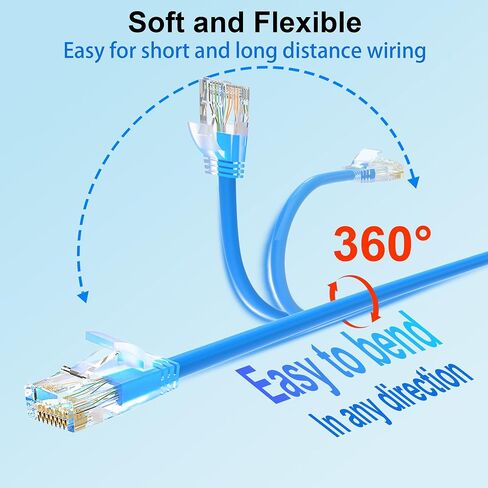 Cat6a ethernet Cable 100 ft, Slim Cat 6 ethernet Cable 10Gbps 550Mhz, UTP Pure Copper Ethernet Cable Cat 6, Flexible cat 6 Cable for Network Devices Setup, Black in Saudi Arabia