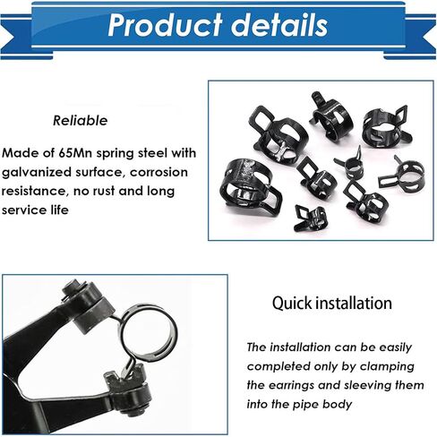 Pack of 72 Sturdy Rubber Lined P Clip Spring Steel Pipes Clamps Accessory for Automotive and Industrial Wiring in Saudi Arabia
