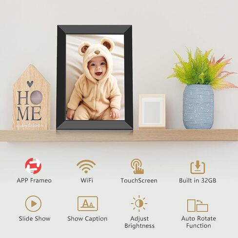 Frameo Digital Picture Frame - 10.1 بوصة كبيرة 32 جيجابايت مع شاشة اللمس HD IPS | توقعات درجة حرارة الطقس | الوقت ساعة | عرض الشرائح | شارك الصور/مقاطع الفيديو من WiFi Phone (أبيض) in Saudi Arabia