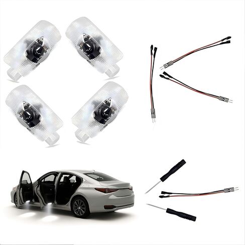 4Pcs Car Door Logo Projector Lights – 3D HD Ghost Shadow LED Puddle & Welcome Lights for LS/ES/RX/UX/GS/GX/RC/LX/is Models, Ultra-Bright, No Fade & Easy Installation in Kuwait