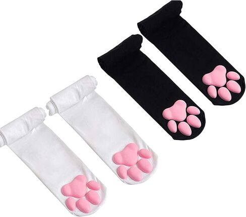 جوارب Cat Paw ، الفخذ عالي الناعم 3D Paw Pad Beans جوارب للنساء Cat Cosplay in Kuwait
