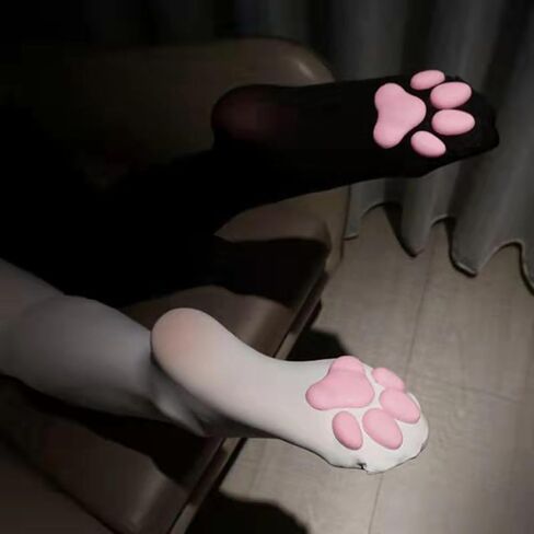 جوارب Cat Paw ، الفخذ عالي الناعم 3D Paw Pad Beans جوارب للنساء Cat Cosplay in Kuwait