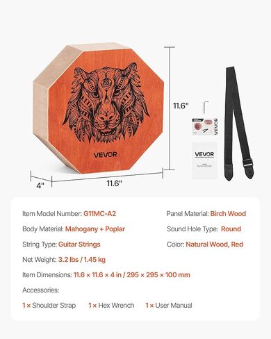 Cajon ثلاثية النغمة ، طبل Cajon Cajon Box المحمول مع سلاسل الجيتار الداخلية فريدة من نوعها in Kuwait