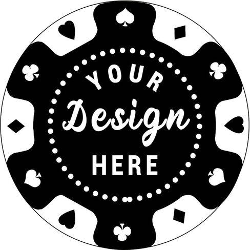 100 Custom Plastic Poker Chips，Imprinted with Your Personalized Text and Logo,for Texas Hold'em Poker, Card Club or Late Night Poker Games，Drink or Bar Tokens, Bachelor Party in Saudi Arabia