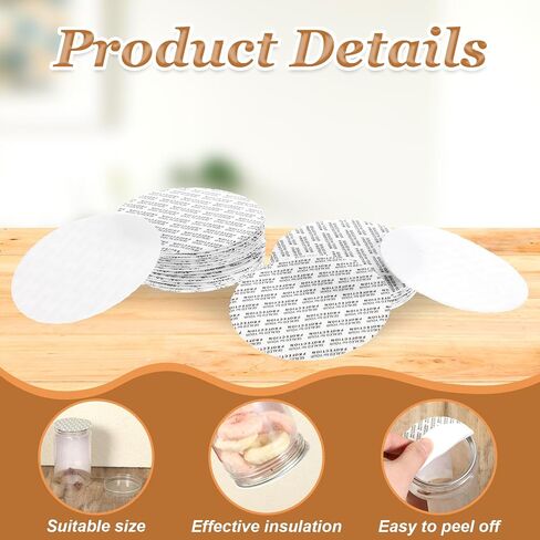 Foam Lid Liner 70 mm/2.75" Pressure Sensitive Seal Foam Lid Round Jar Seals Safety Tamper Resistant Seals Gasket Kit for Glass Jar, Canning (50 Pcs) in Saudi Arabia