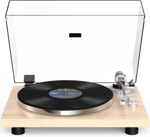 Turntable Record Player Wireless Output Carbon Fiber Tonearm Vinyl Player Aluminium Platter Belt-Drive LP Turn Tables 33 1/3&45 RPM Phono Level Audio RCA Line Output AT-3600L MM Cartridge Grey in Saudi Arabia