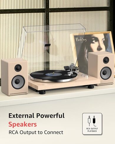 Turntable Record Player Wireless Output Carbon Fiber Tonearm Vinyl Player Aluminium Platter Belt-Drive LP Turn Tables 33 1/3&45 RPM Phono Level Audio RCA Line Output AT-3600L MM Cartridge Grey in Saudi Arabia