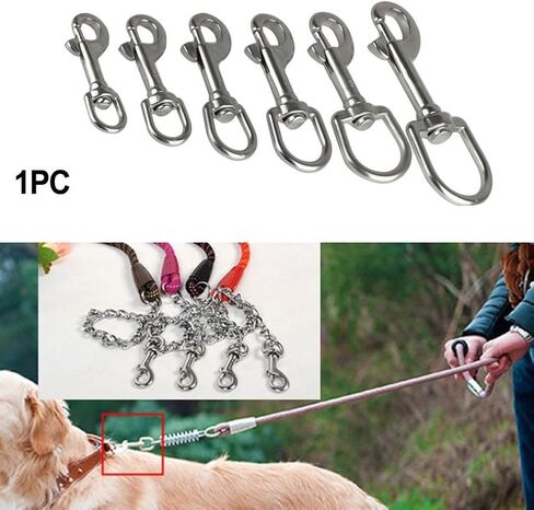 خطاف Swivel Eye Snap ، من الفولاذ المقاوم للصدأ دوارة العين خطاف زنبرك ، مقاطع علام واحدة من أجل الغوص المجلس الأليفة لعلامات الغوص/خطوط الأليف/سلسلة المفاتيح/العلم/الملابس (82 ملم) in Kuwait