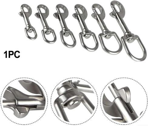 خطاف Swivel Eye Snap ، من الفولاذ المقاوم للصدأ دوارة العين خطاف زنبرك ، مقاطع علام واحدة من أجل الغوص المجلس الأليفة لعلامات الغوص/خطوط الأليف/سلسلة المفاتيح/العلم/الملابس (82 ملم) in Kuwait