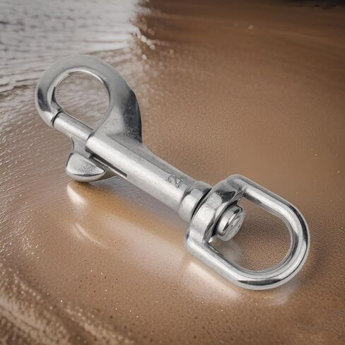 خطاف Swivel Eye Snap ، من الفولاذ المقاوم للصدأ دوارة العين خطاف زنبرك ، مقاطع علام واحدة من أجل الغوص المجلس الأليفة لعلامات الغوص/خطوط الأليف/سلسلة المفاتيح/العلم/الملابس (82 ملم) in Kuwait
