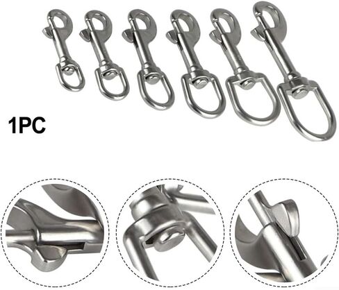خطاف Swivel Eye Snap ، من الفولاذ المقاوم للصدأ دوارة العين خطاف زنبرك ، مقاطع علام واحدة من أجل الغوص المجلس الأليفة لعلامات الغوص/خطوط الأليف/سلسلة المفاتيح/العلم/الملابس (82 ملم) in Kuwait