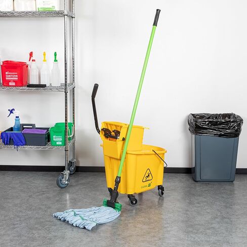 مقبض Restauranteware فقط: مقبض MOP Professional Professional 60 بوصة ، وعصا 1 مقطوعة مع مشبك الفك - يتم بيع الرأس بشكل منفصل ، قبضة مريحة ، الحديد الأخضر ، للاستخدام المنزلي والتجاري in Kuwait