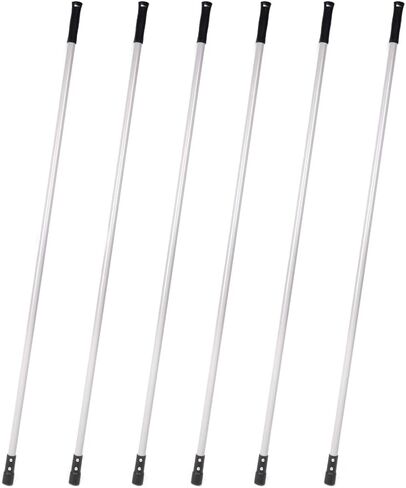 Matthew Cleaning 6 Sets of Commercial Screw On Mop Handle for Floor Cleaning,Heavy Duty Mop Head Replacement Holder 60inch Powder Coated Metal w/Threaded Plastic tip- Gray in Saudi Arabia
