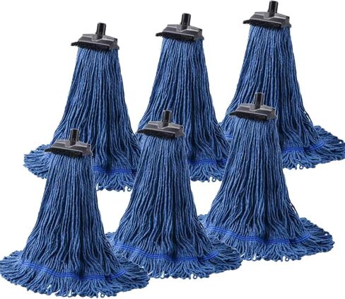 Matthew Cleaning 6 Sets of Commercial Screw On Mop Handle for Floor Cleaning,Heavy Duty Mop Head Replacement Holder 60inch Powder Coated Metal w/Threaded Plastic tip- Gray in Saudi Arabia