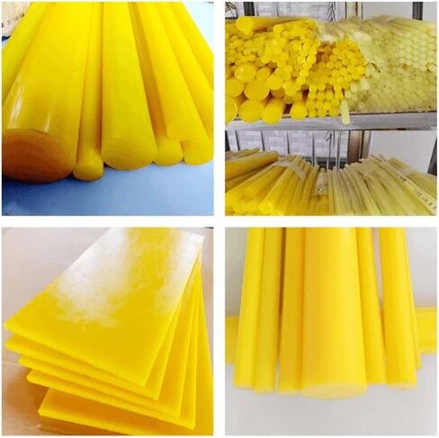 Polyurethane Rod, 1pcs PU Rod, Polyurethane Round Rod Diameter 16-80mm, Length 25/50cm, Hardness 80A Yellow Solid Elastic Rubber Rod(Length 50cm,Diameter 20mm) in Kuwait